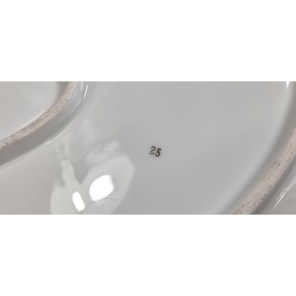 Antique Bernard Bloch CO CZECH 15" Serving Platter PINK Blue Flowers Porcelain - Picture 5 of 9